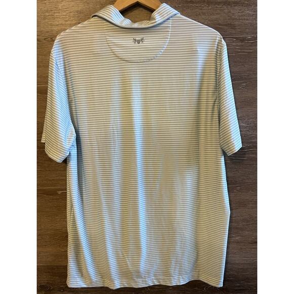 Hickey Freeman Golf Men's Large Striped Performance Polo Shirt Blue - Picture 5 of 6